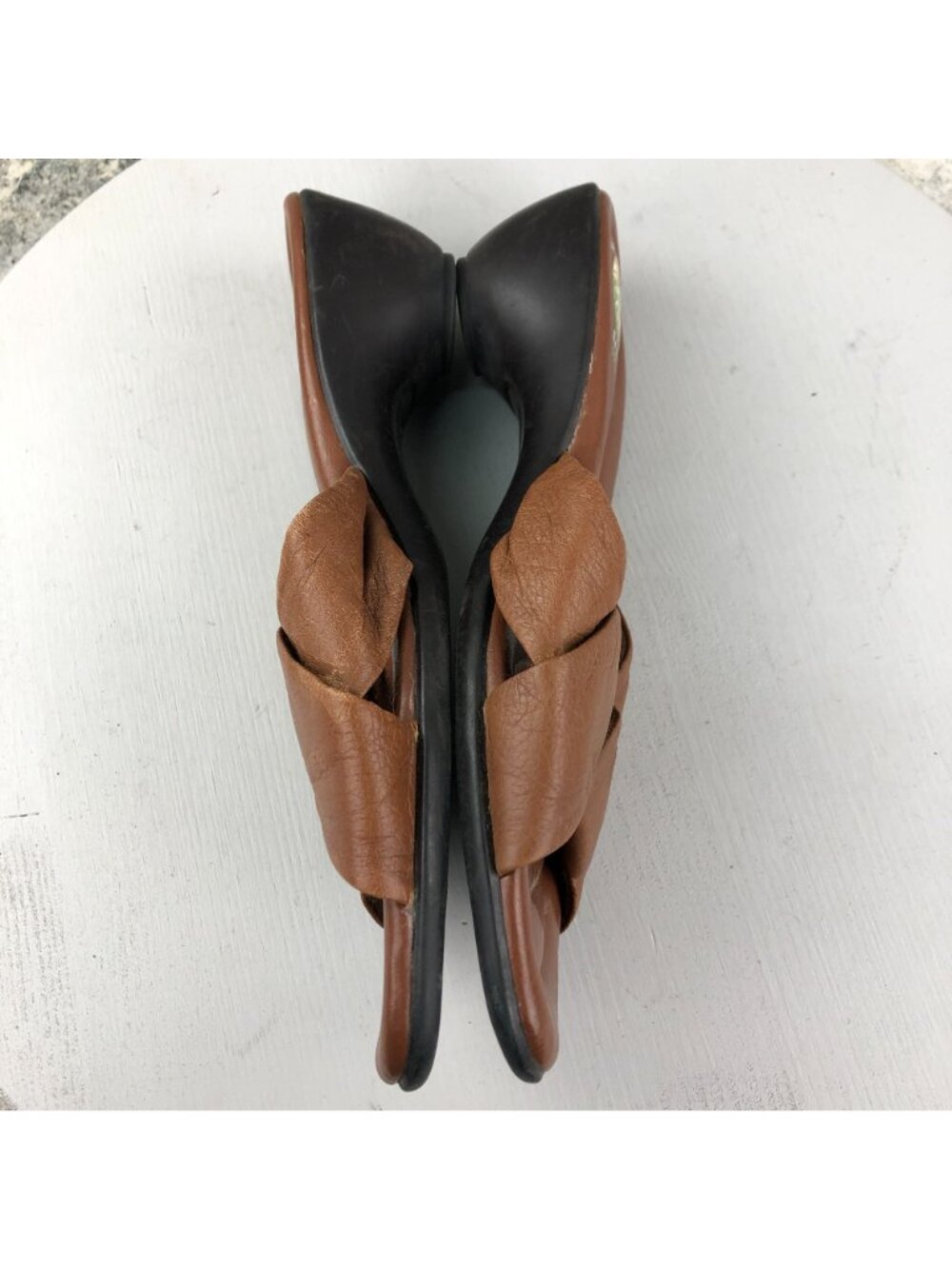 Earth Spirit Women's Size 11 Searcy Brown Leather Open Toe Slip On Sandals - Picture 9 of 12